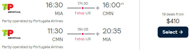 Cheap flights from Miami to Morocco