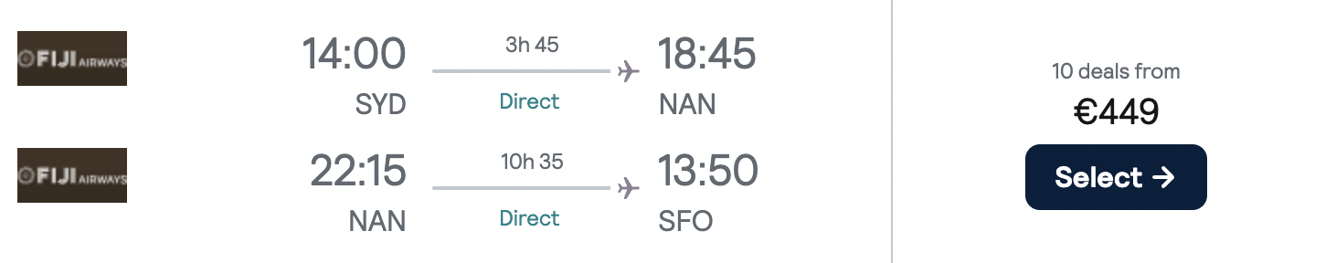 cheap flights to Fiji