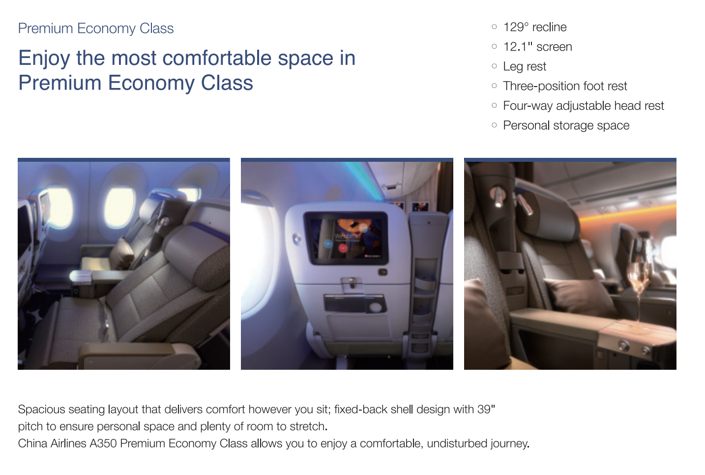premium economy China Airlines